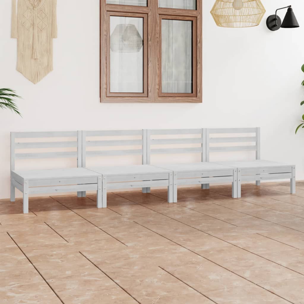 vidaXL 4-Piece Solid Pine Wood Lounge Set