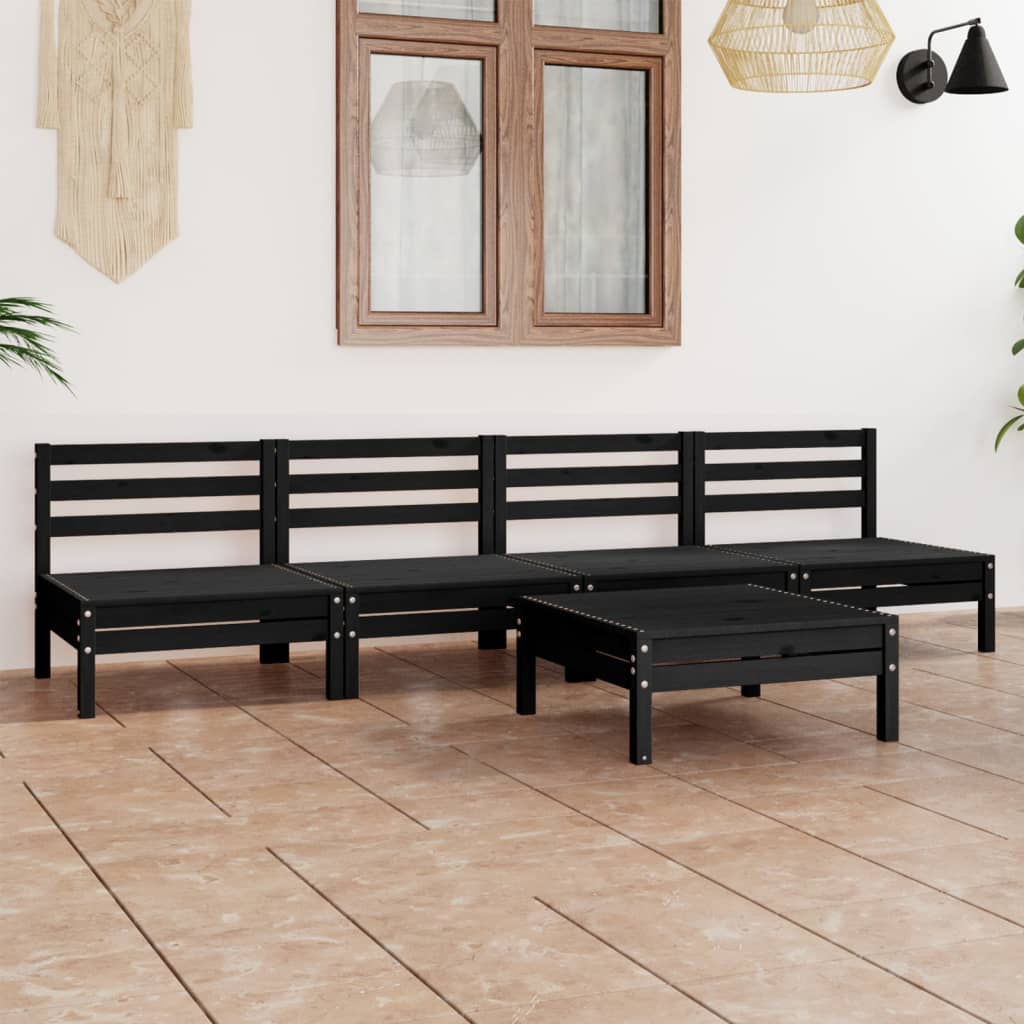 vidaXL 5-piece Lounge Set Solid Pine Wood White