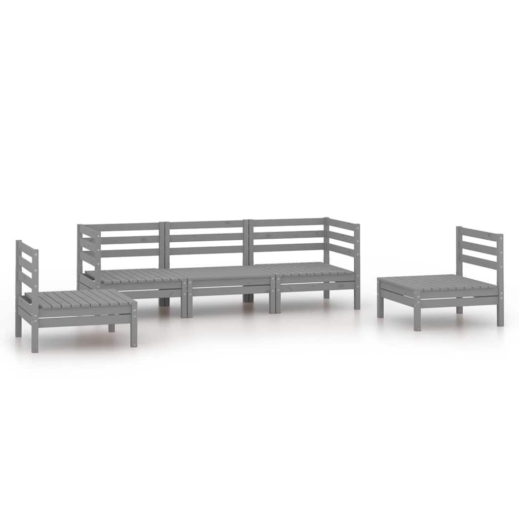 vidaXL 5-piece Lounge Set Solid Pinewood White