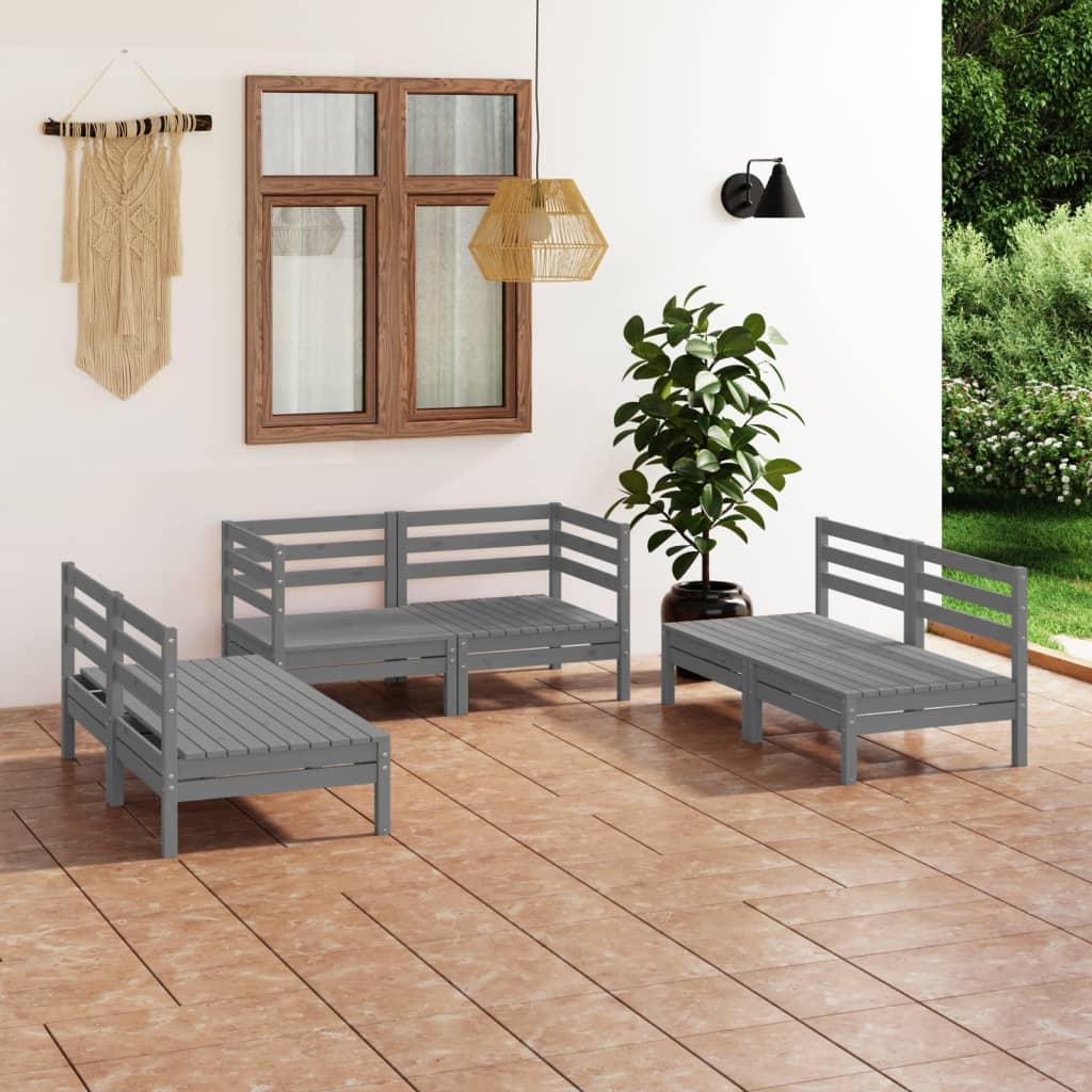 vidaXL 6-Piece Lounge Set Solid Pine Wood
