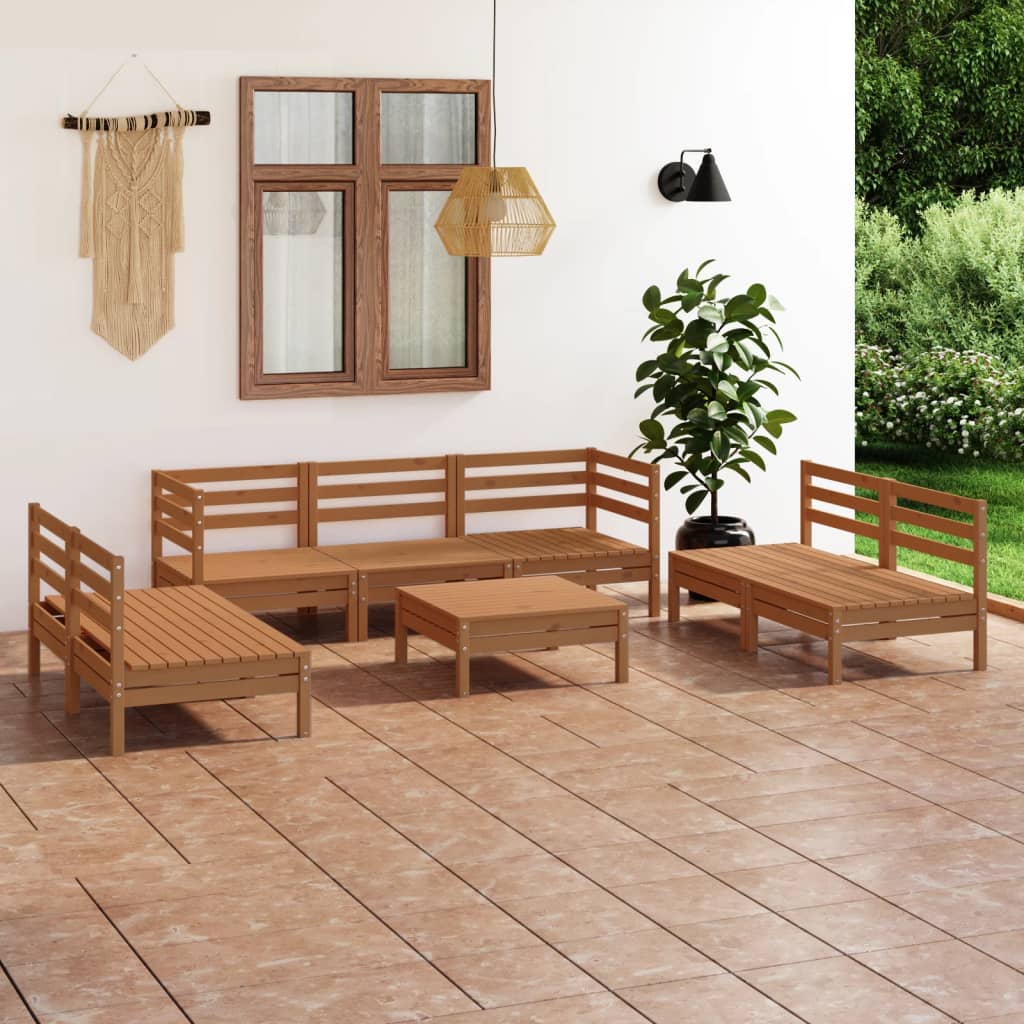 vidaXL 8-Piece Lounge Set Solid Pine Wood