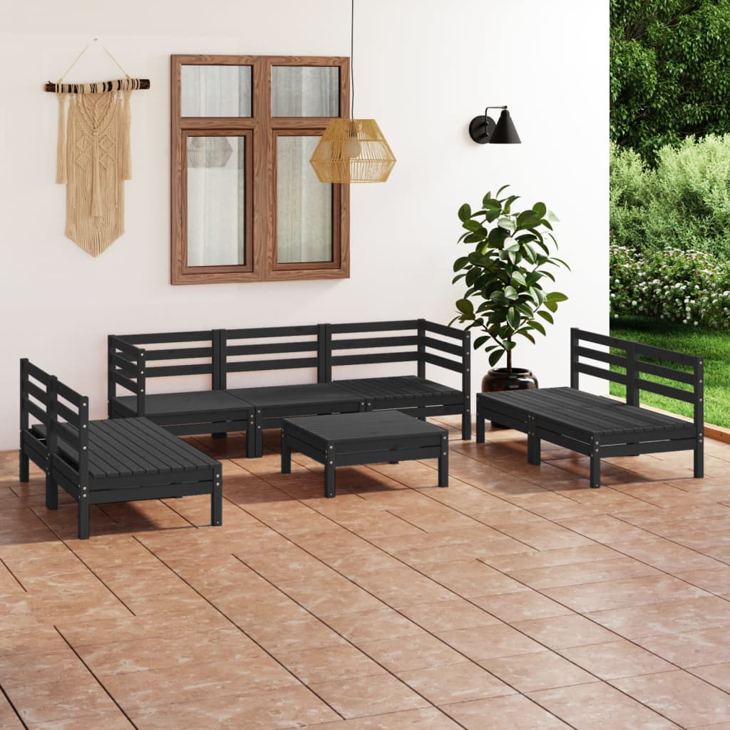 vidaXL 8-Piece Lounge Set Solid Pine Wood