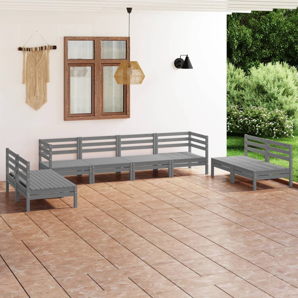 vidaXL 8-Piece Lounge Set Solid Pine Wood