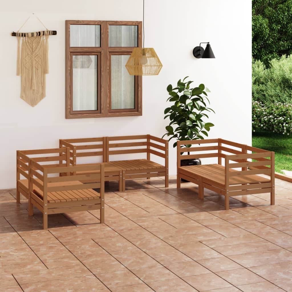 vidaXL 6-Piece Lounge Set Solid Pine Wood