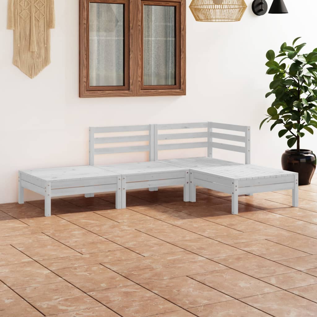 vidaXL 4-Piece Solid Pine Wood Lounge Set
