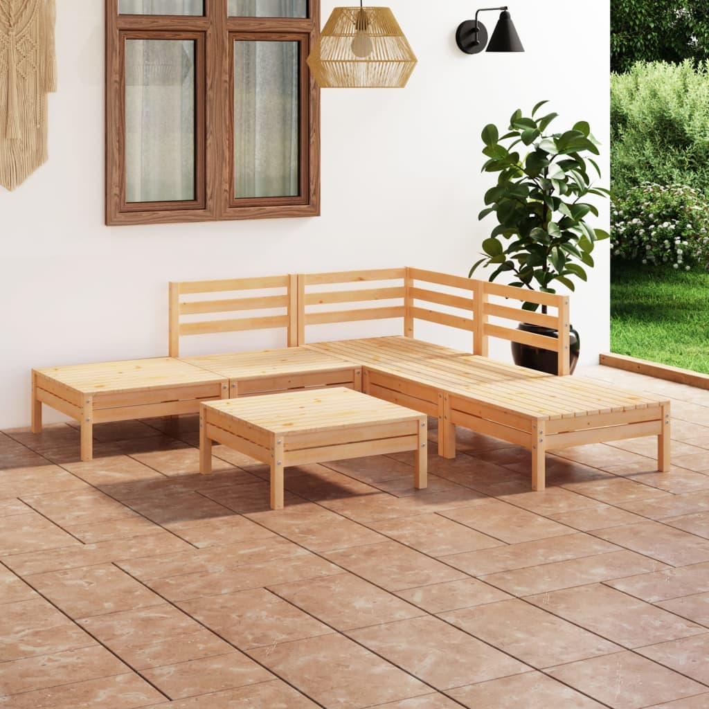 vidaXL 6-Piece Lounge Set Solid Pinewood White