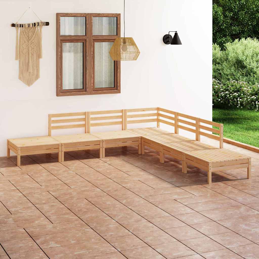 vidaXL 7-delige Loungeset massief grenenhout