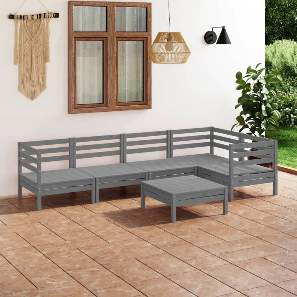 vidaXL 6-delige Loungeset massief grenenhout