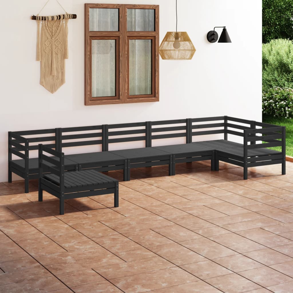 vidaXL 7-Piece Lounge Set Solid Pine Wood