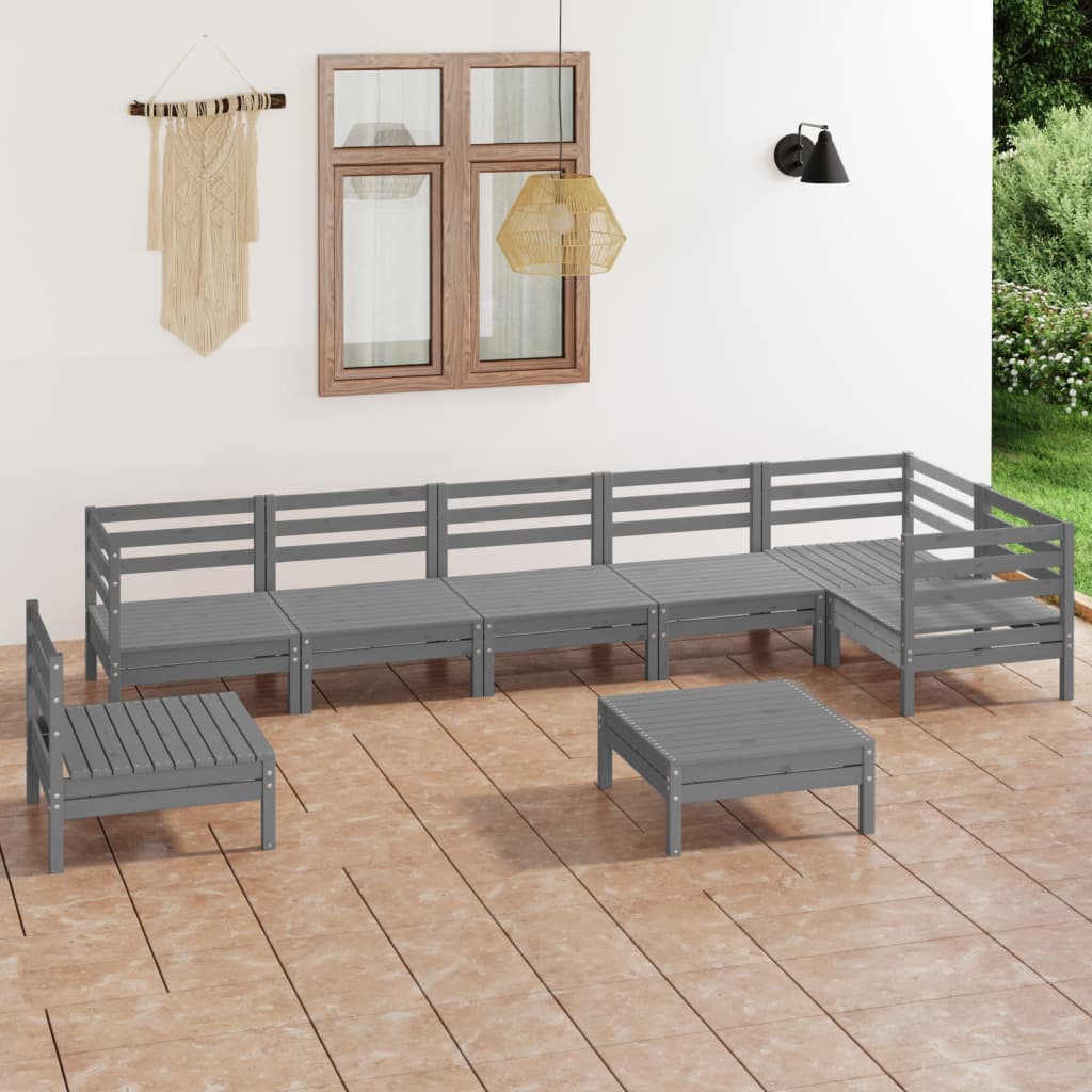 vidaXL 8-Piece Lounge Set Solid Pine Wood