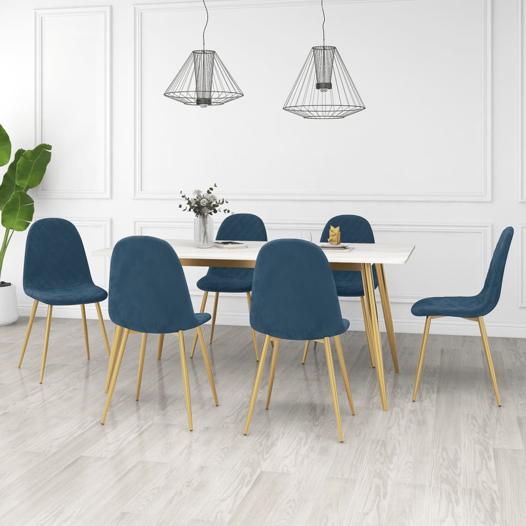 vidaXL Planches à roulettes 6 st fluweel bleu