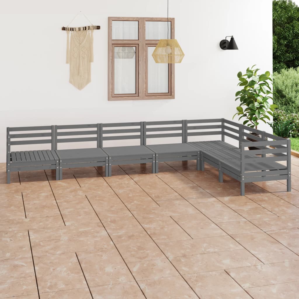 vidaXL 7-Piece Lounge Set Solid Pine Wood
