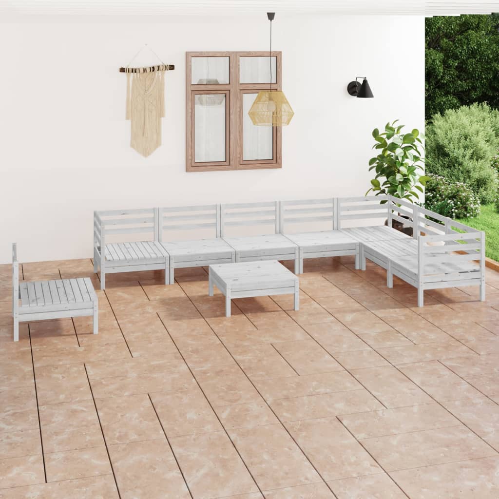 vidaXL 9-delige Loungeset massief grenenhout
