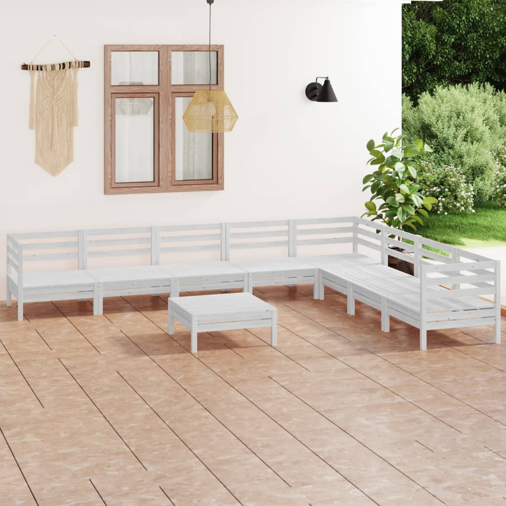 vidaXL 9-delige Loungeset massief grenenhout