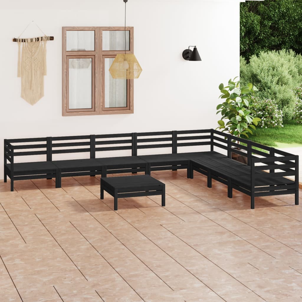 vidaXL 9-delige Loungeset massief grenenhout