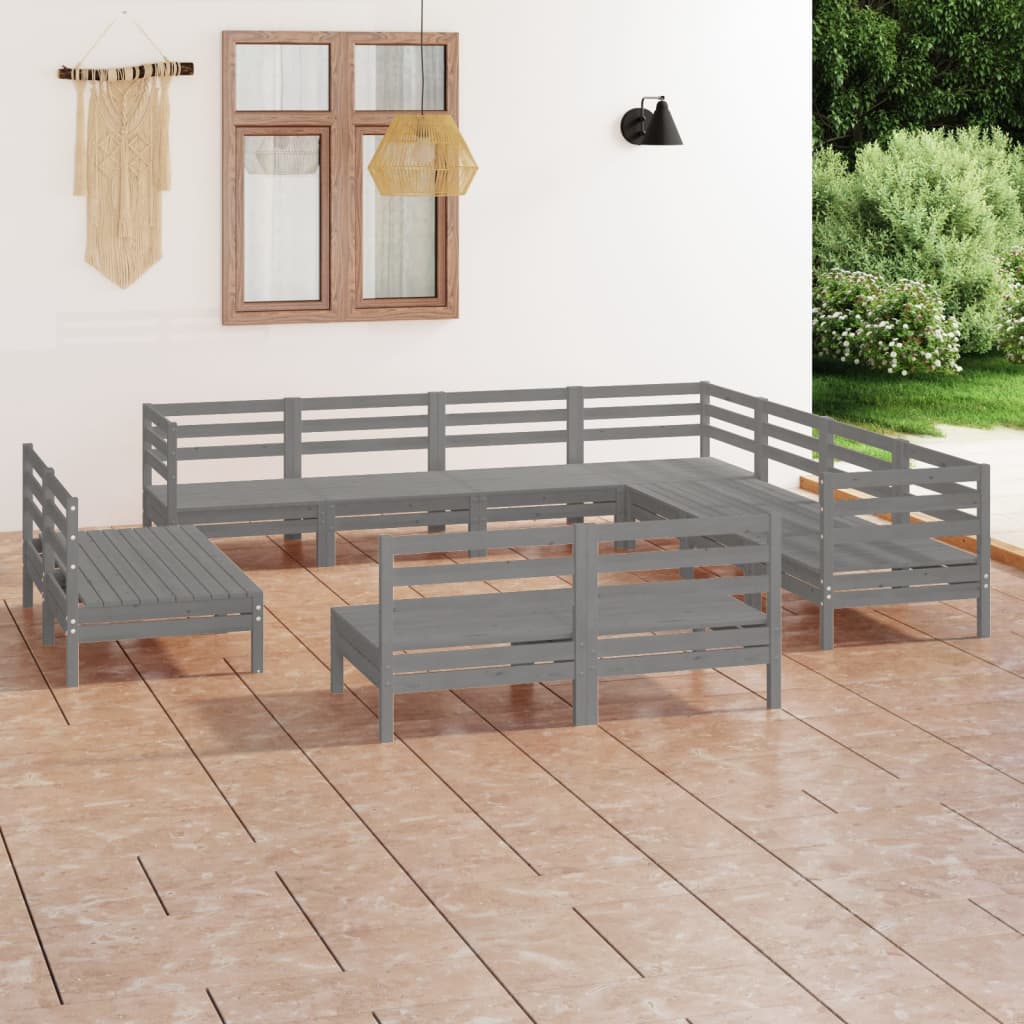 vidaXL 11-delige Loungeset massief grenenhout