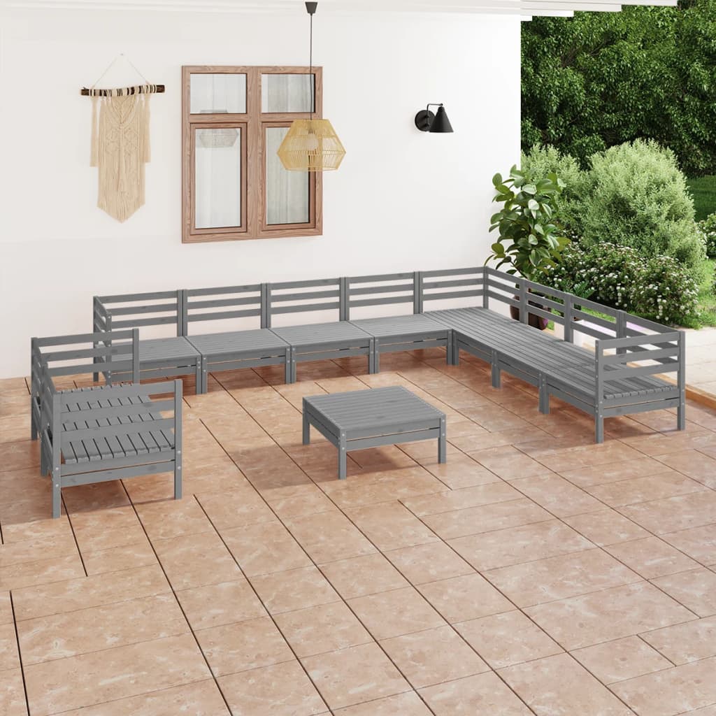 vidaXL 11-delige Loungeset massief grenenhout