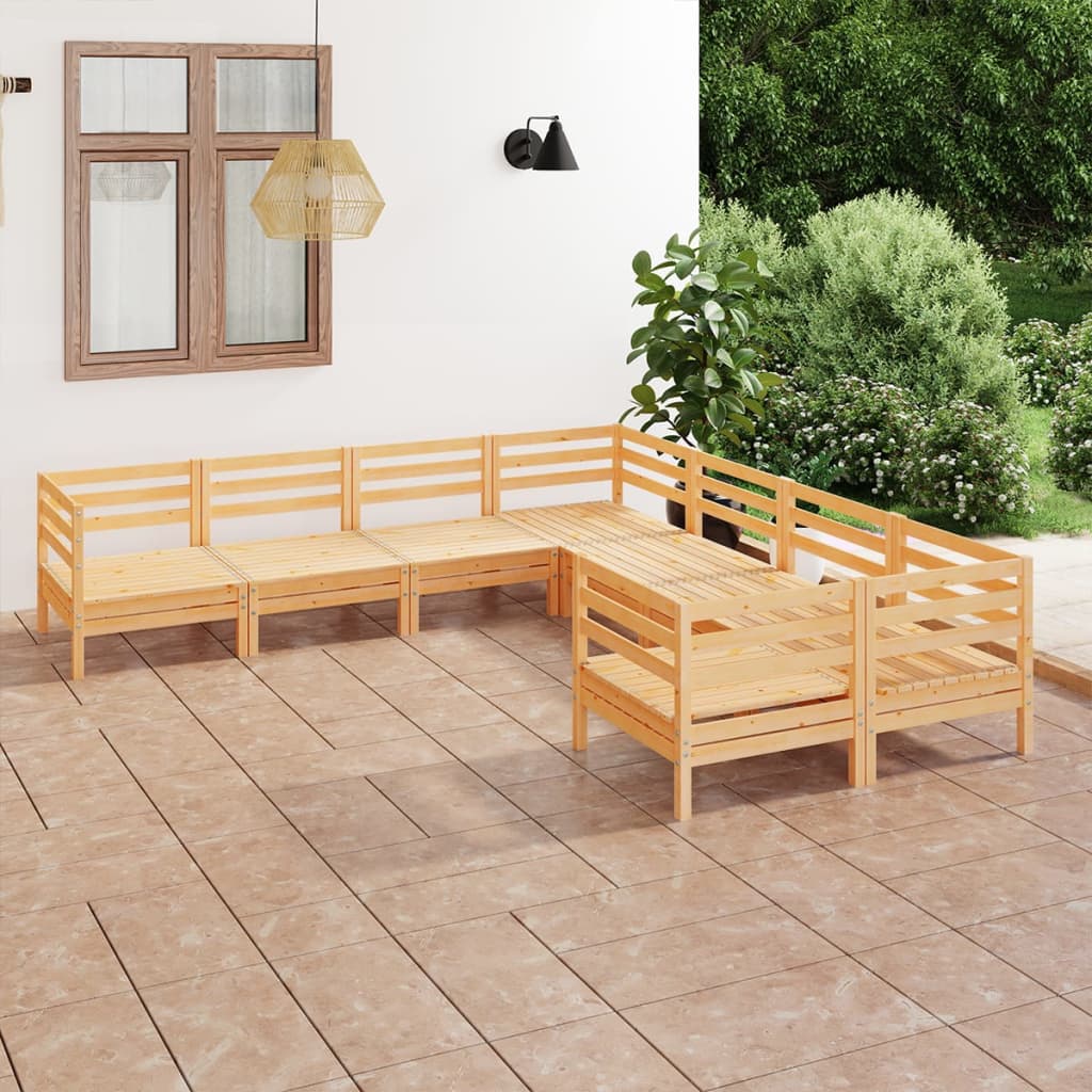 vidaXL 8-Piece Lounge Set Solid Pine Wood