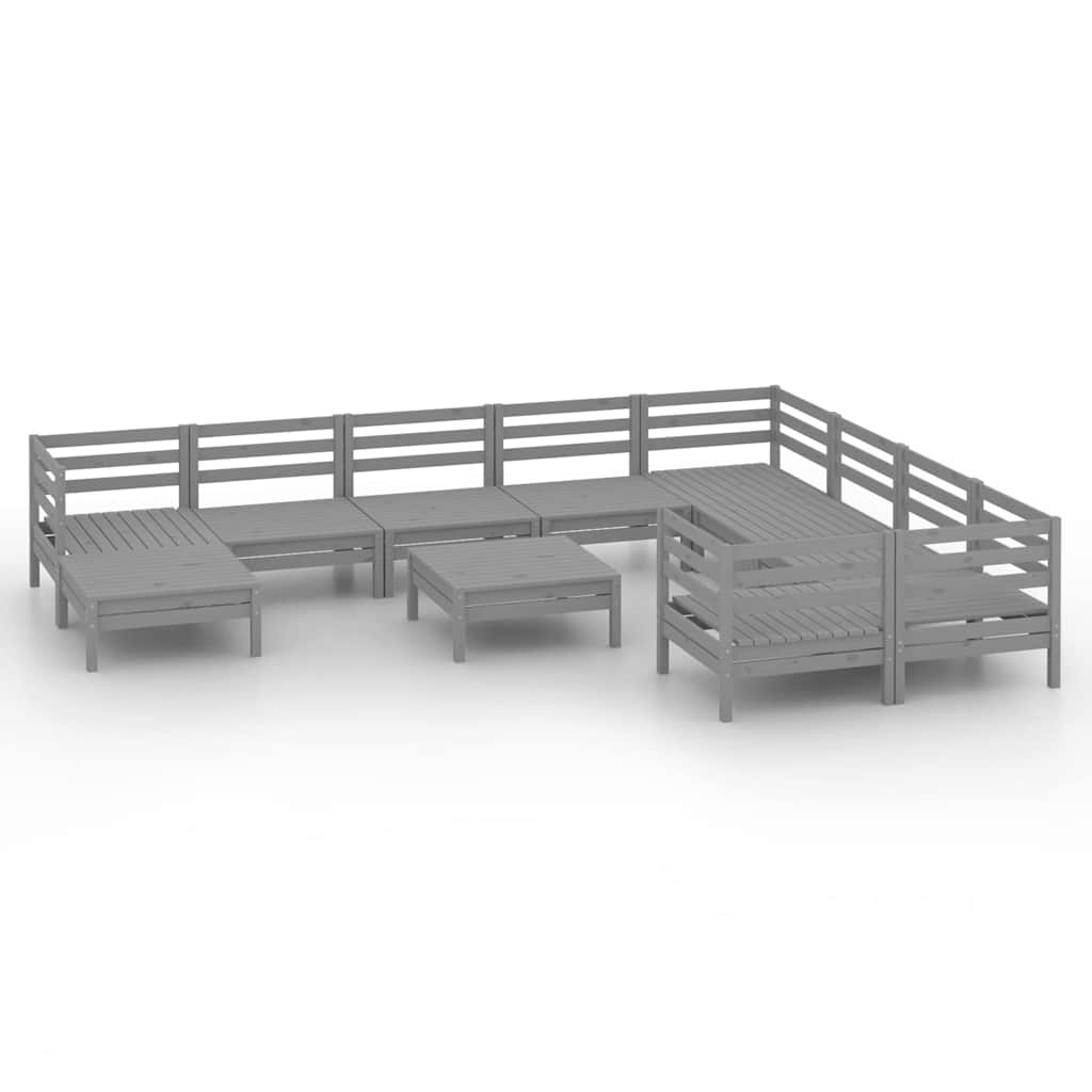 vidaXL 11-Piece Lounge Set Solid Pinewood White