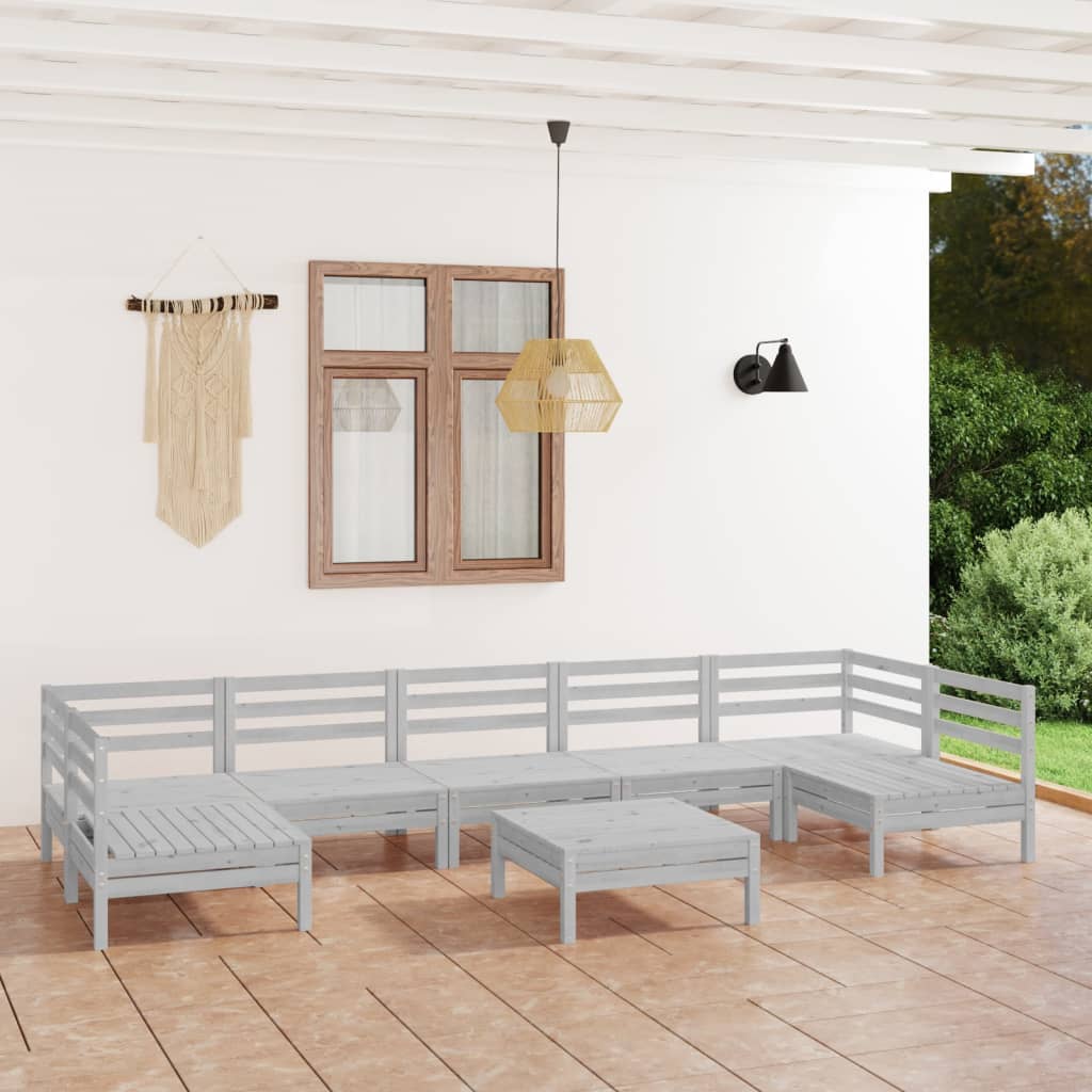 vidaXL 8-delige Loungeset massief grenenhout