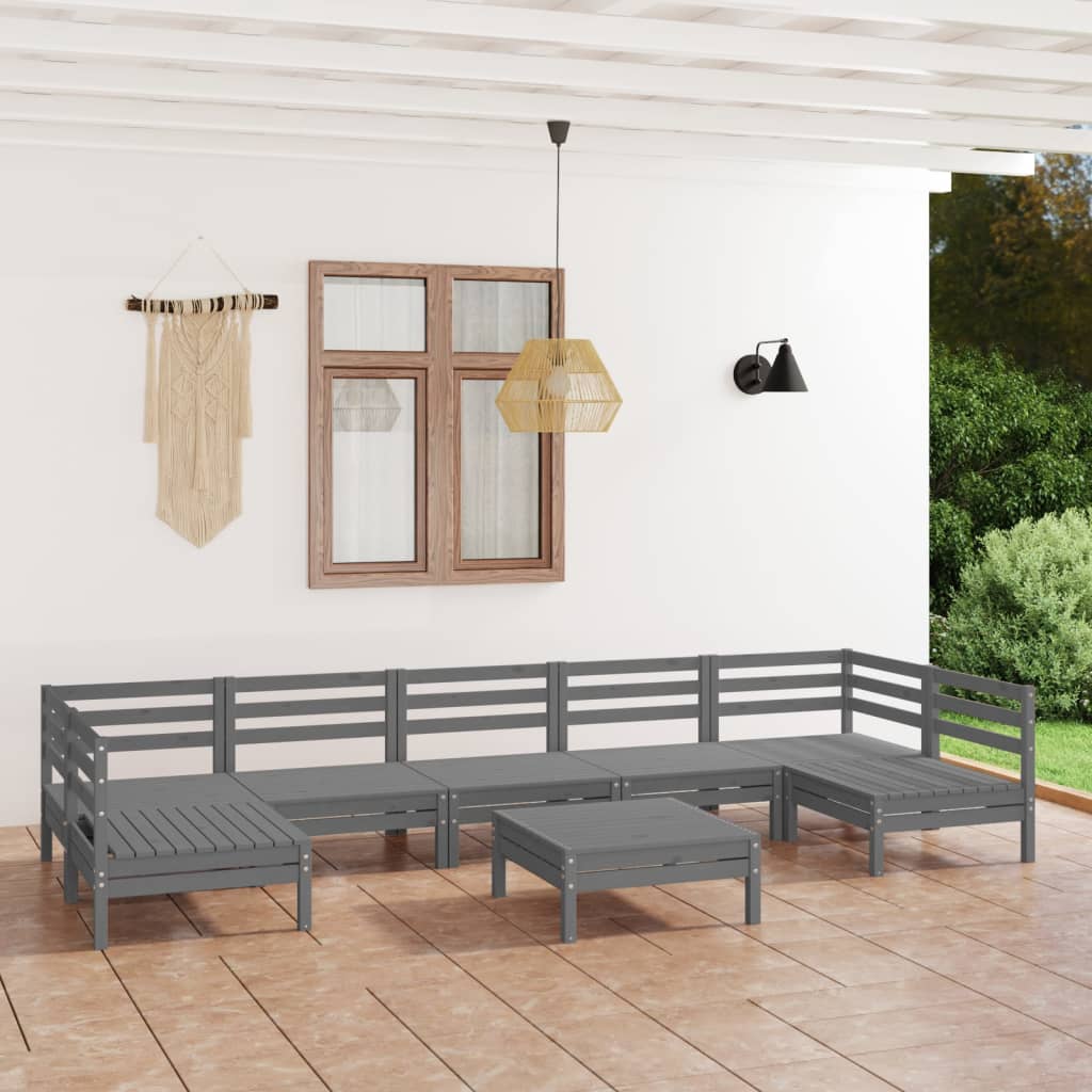 vidaXL 8-delige Loungeset massief grenenhout