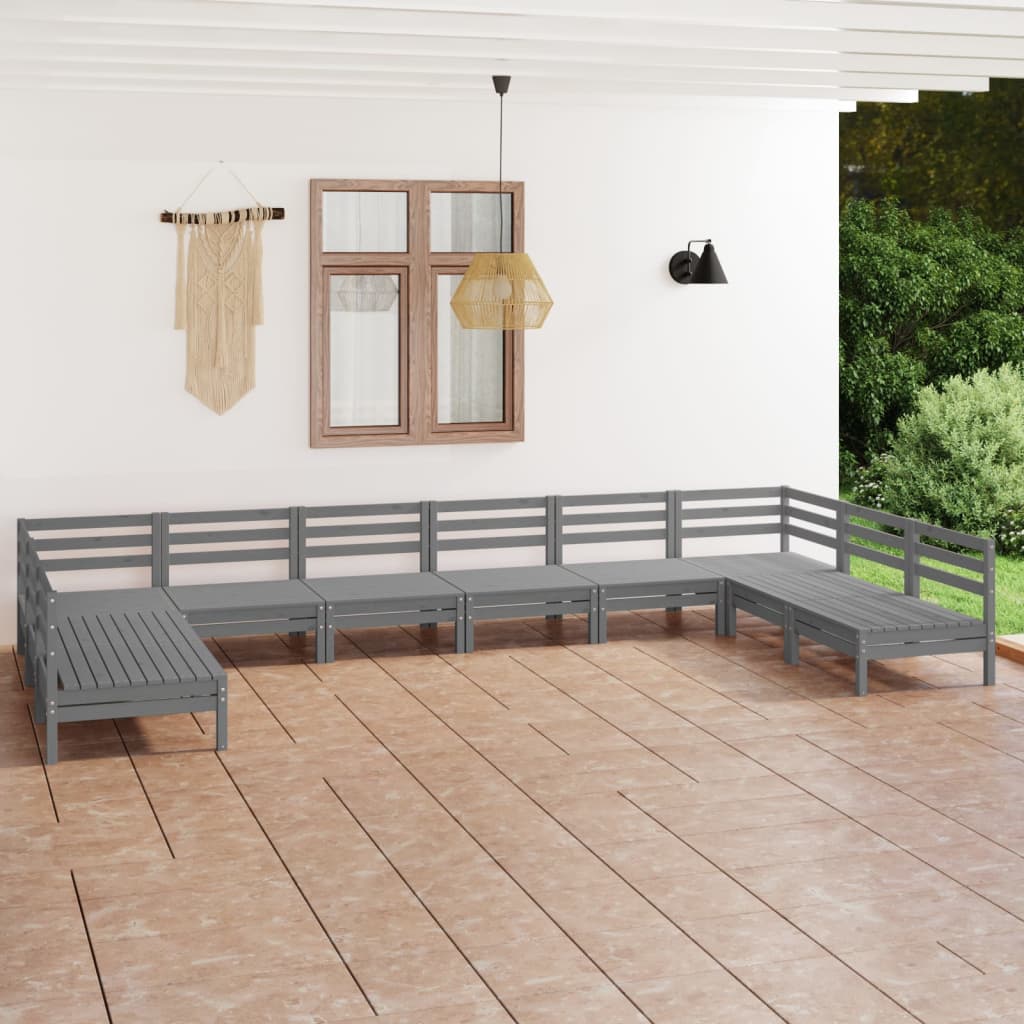 vidaXL 10-delige Loungeset massief grenenhout