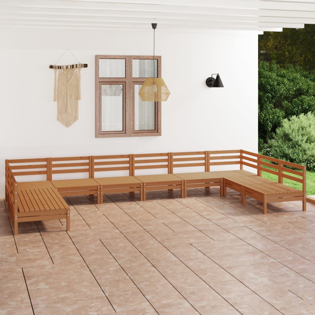 vidaXL 10-delige Loungeset massief grenenhout