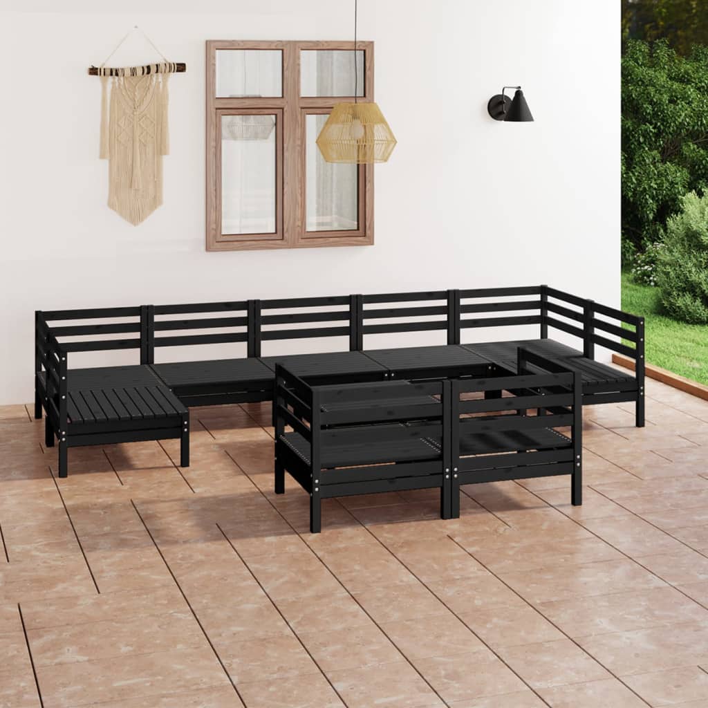 vidaXL 10-delige Loungeset massief grenenhout