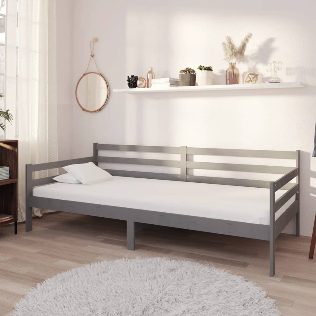 vidaXL Slaapbank met matras massief grenenhout 90x200 cm