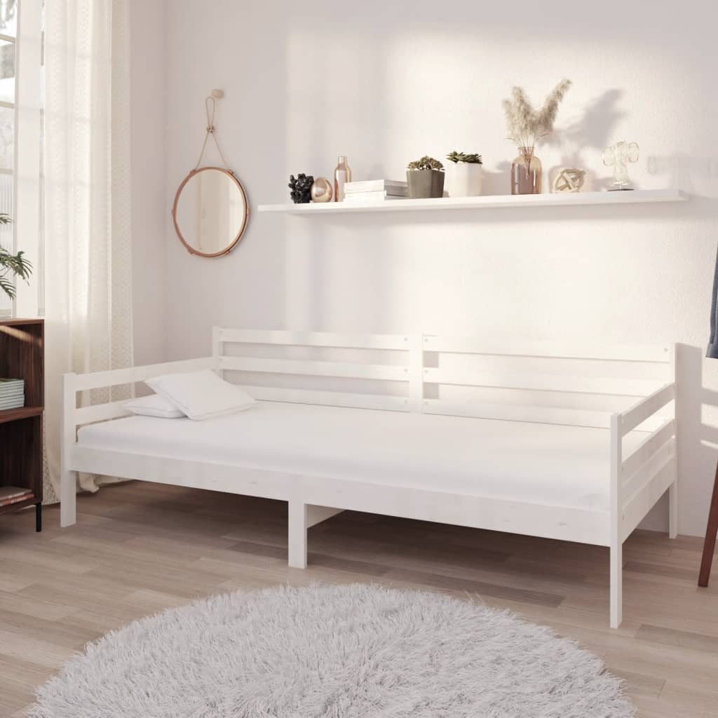 vidaXL Slaapbank met matras massief grenenhout 90x200 cm
