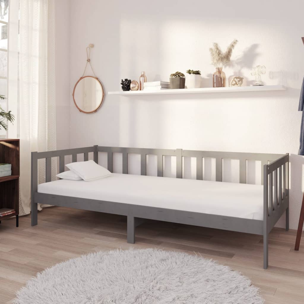 vidaXL Slaapbank met matras massief grenenhout 90x200 cm