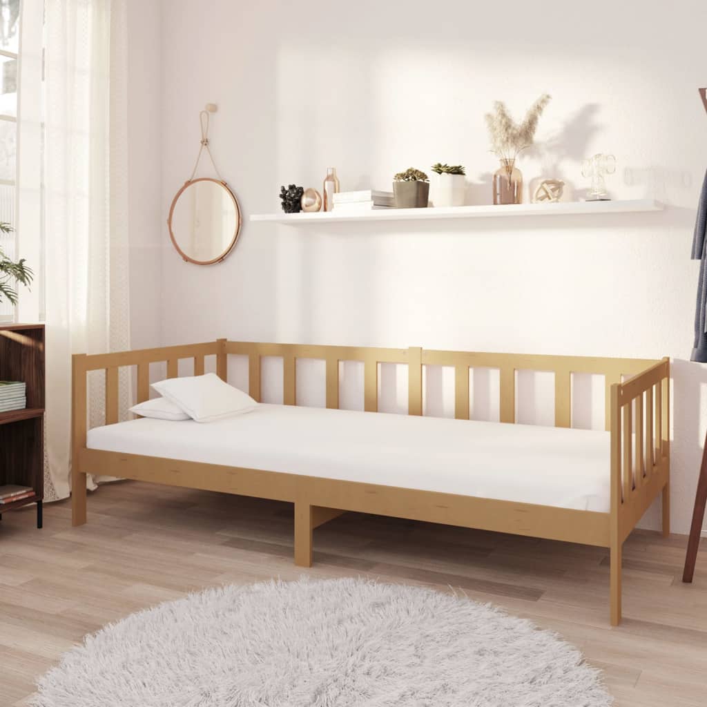 vidaXL Slaapbank met matras massief grenenhout 90x200 cm