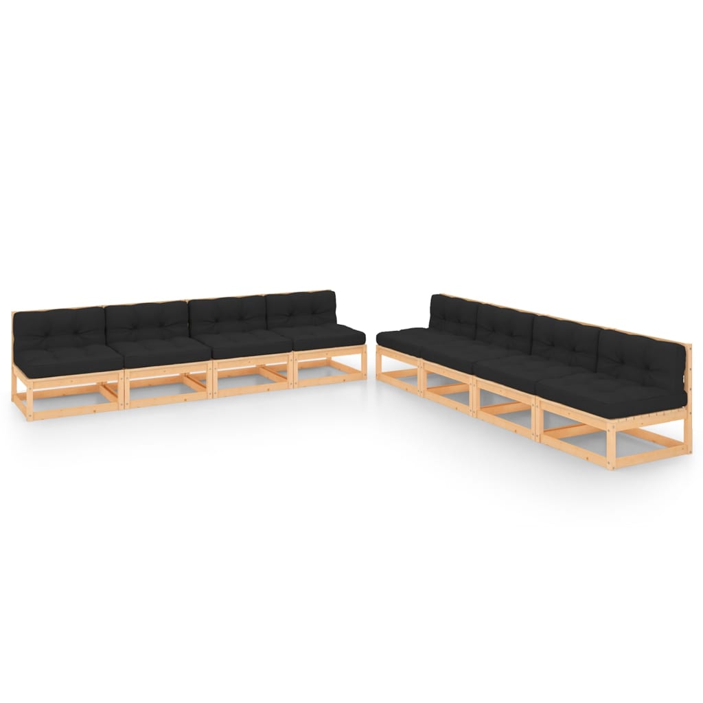 vidaXL 8-Piece Lounge Set Solid Pine Wood