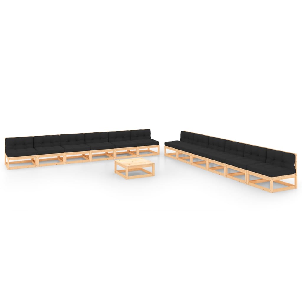 vidaXL 13-delige Loungeset massief grenenhout
