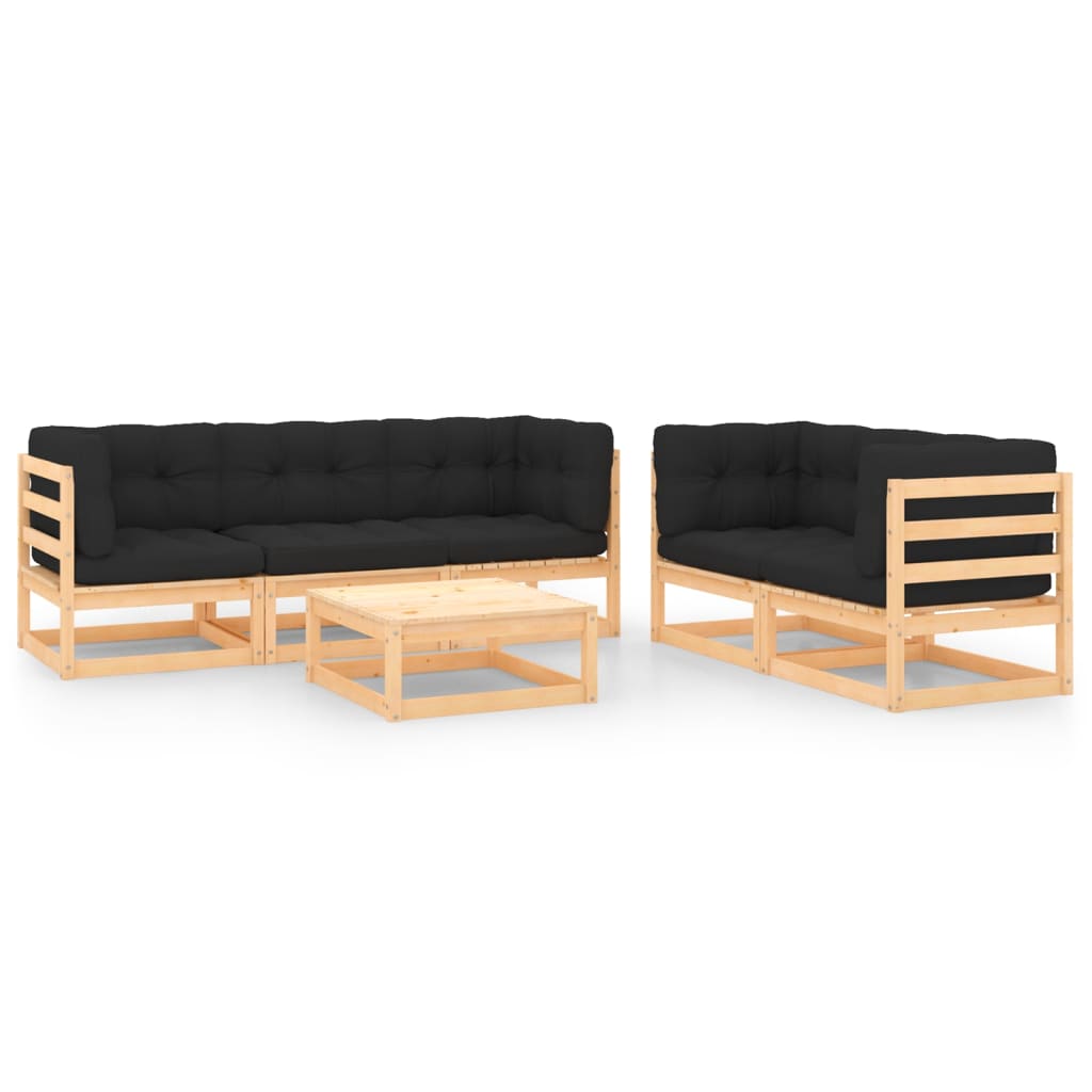 vidaXL 6-delige Loungeset massief grenenhout