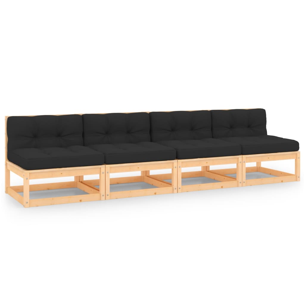 vidaXL 4-Seater Garden Bench Solid Pine Wood