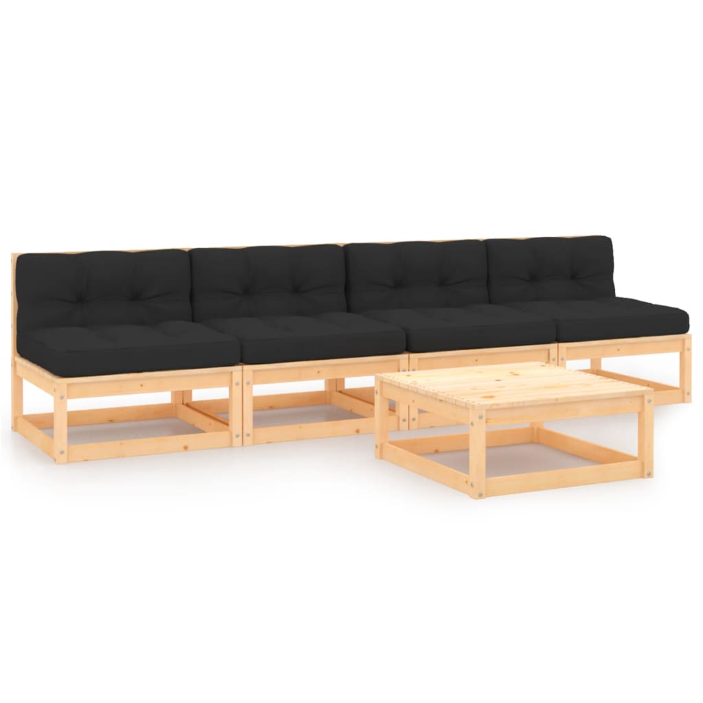 vidaXL 5-Piece Lounge Set Solid Pine Wood
