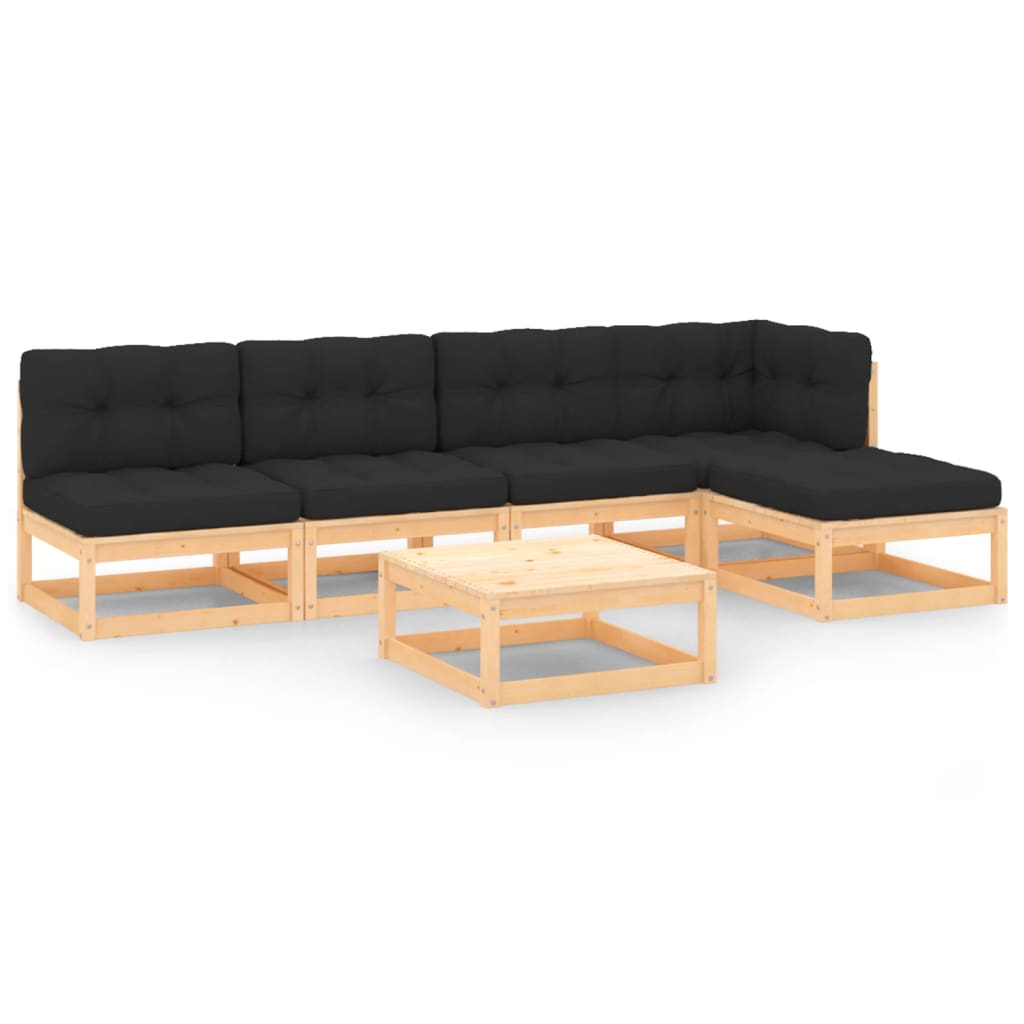 vidaXL 6-delige Loungeset massief grenenhout