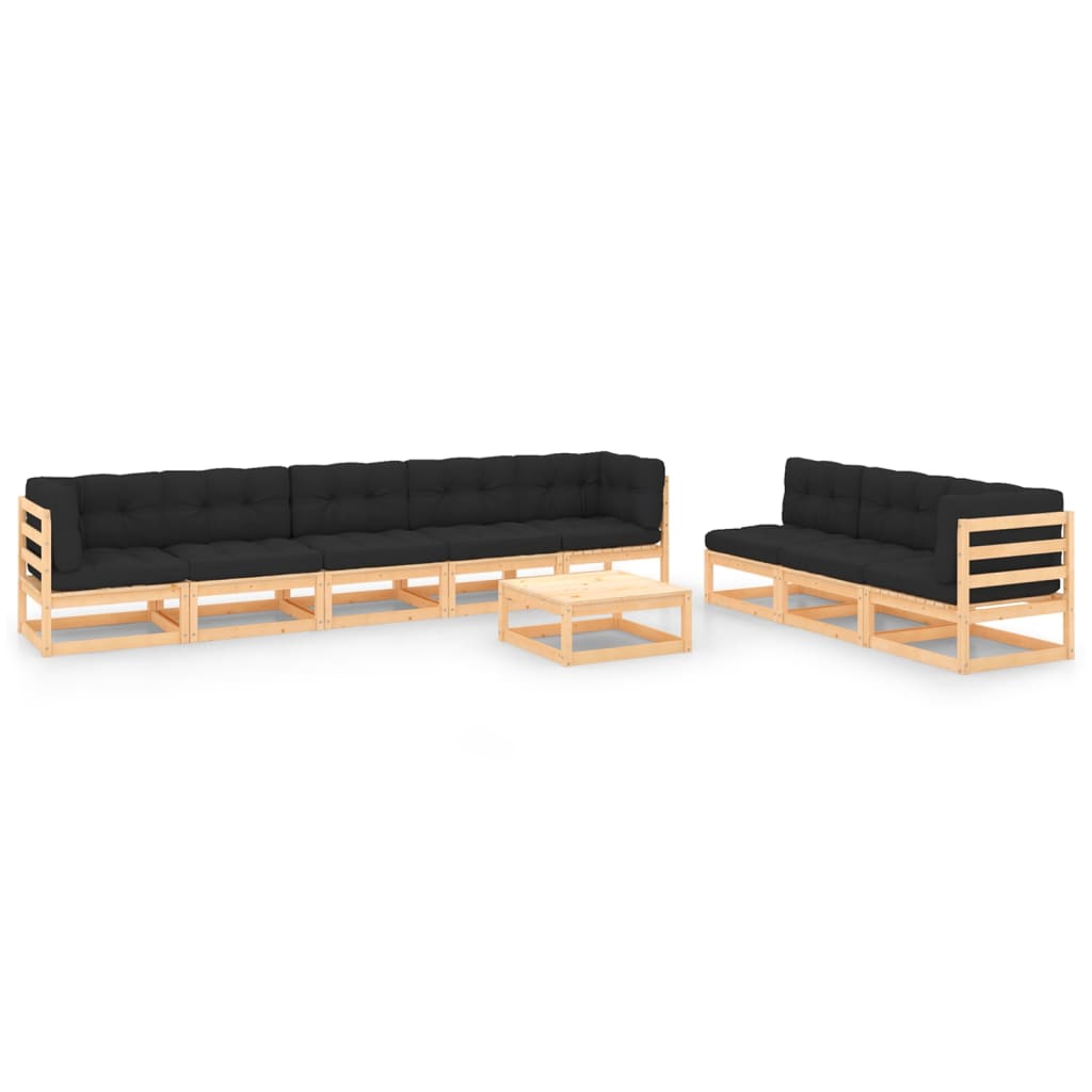 vidaXL 9-piece Lounge Set Solid Pinewood Honey Brown