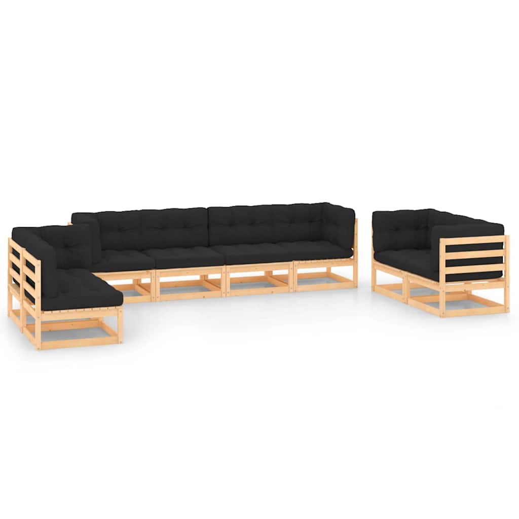 vidaXL 8-delige Loungeset massief grenenhout