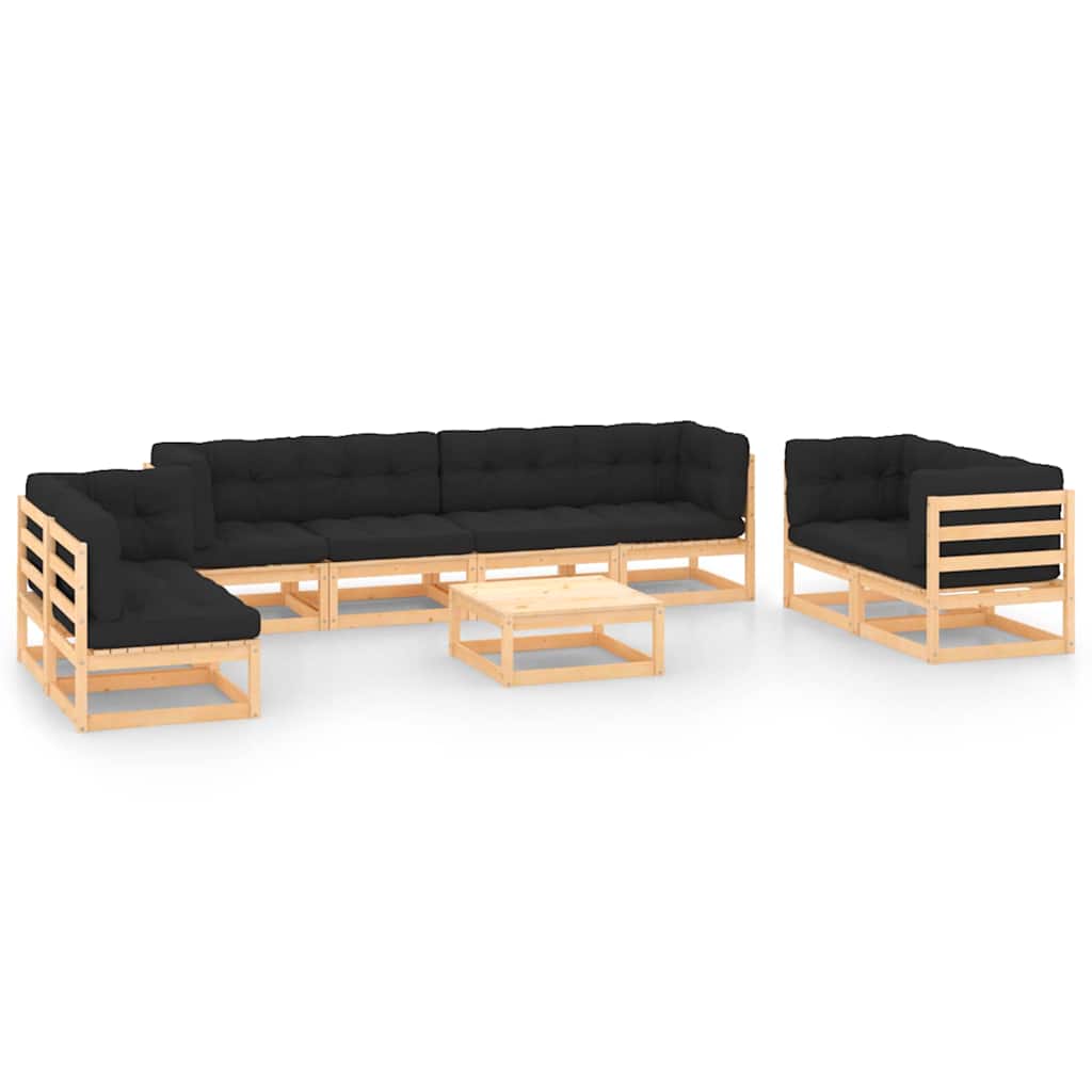 vidaXL 9-piece Lounge Set Solid Pine Wood