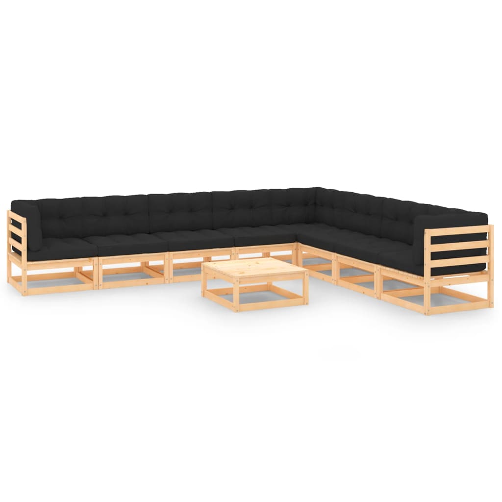 vidaXL 8-Piece Lounge Set Solid Pine Wood Honey Brown
