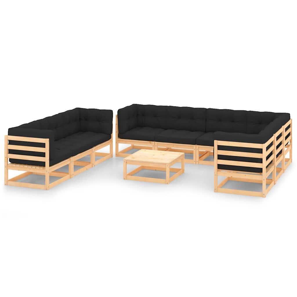 vidaXL 10-delige Loungeset massief grenenhout
