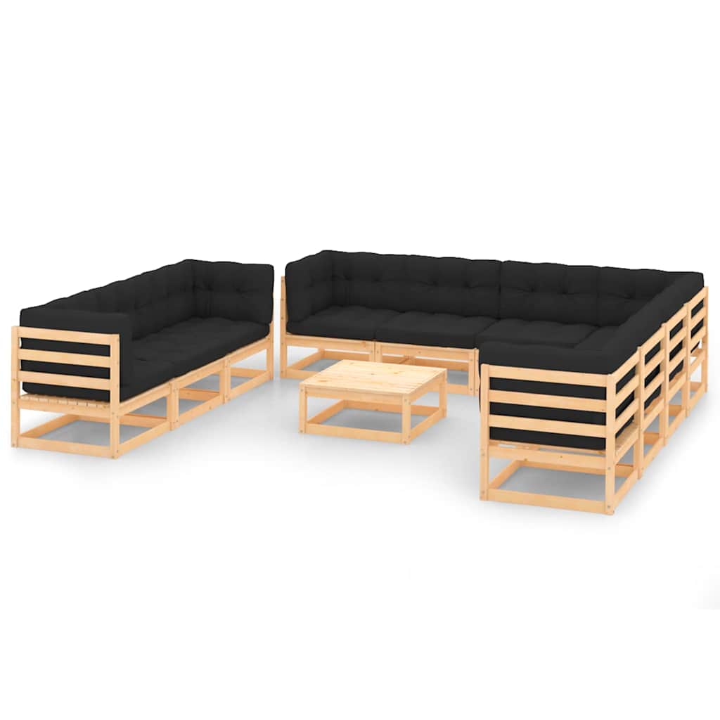vidaXL 11-delige Loungeset massief grenenhout
