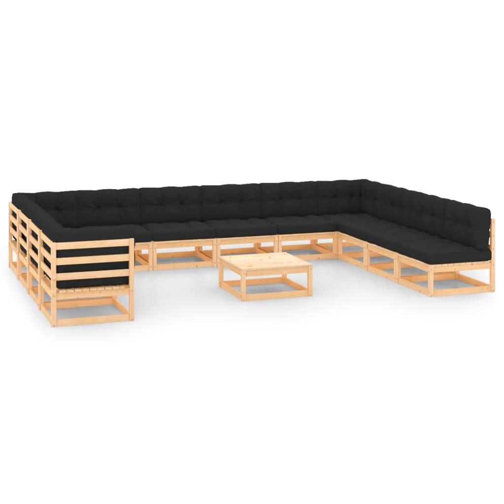 vidaXL 13-Piece Lounge Set Solid Pine Honey Brown