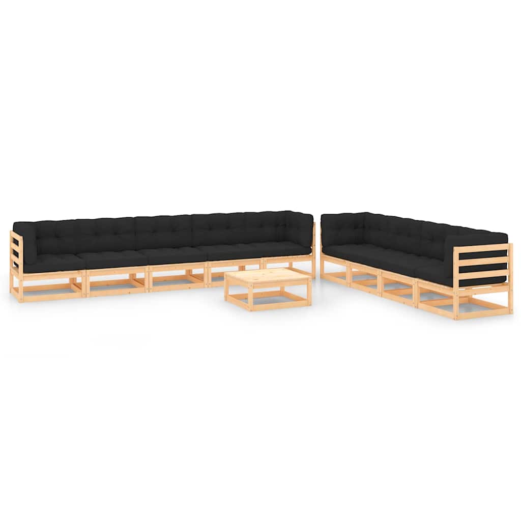 vidaXL 10-delige Loungeset massief grenenhout