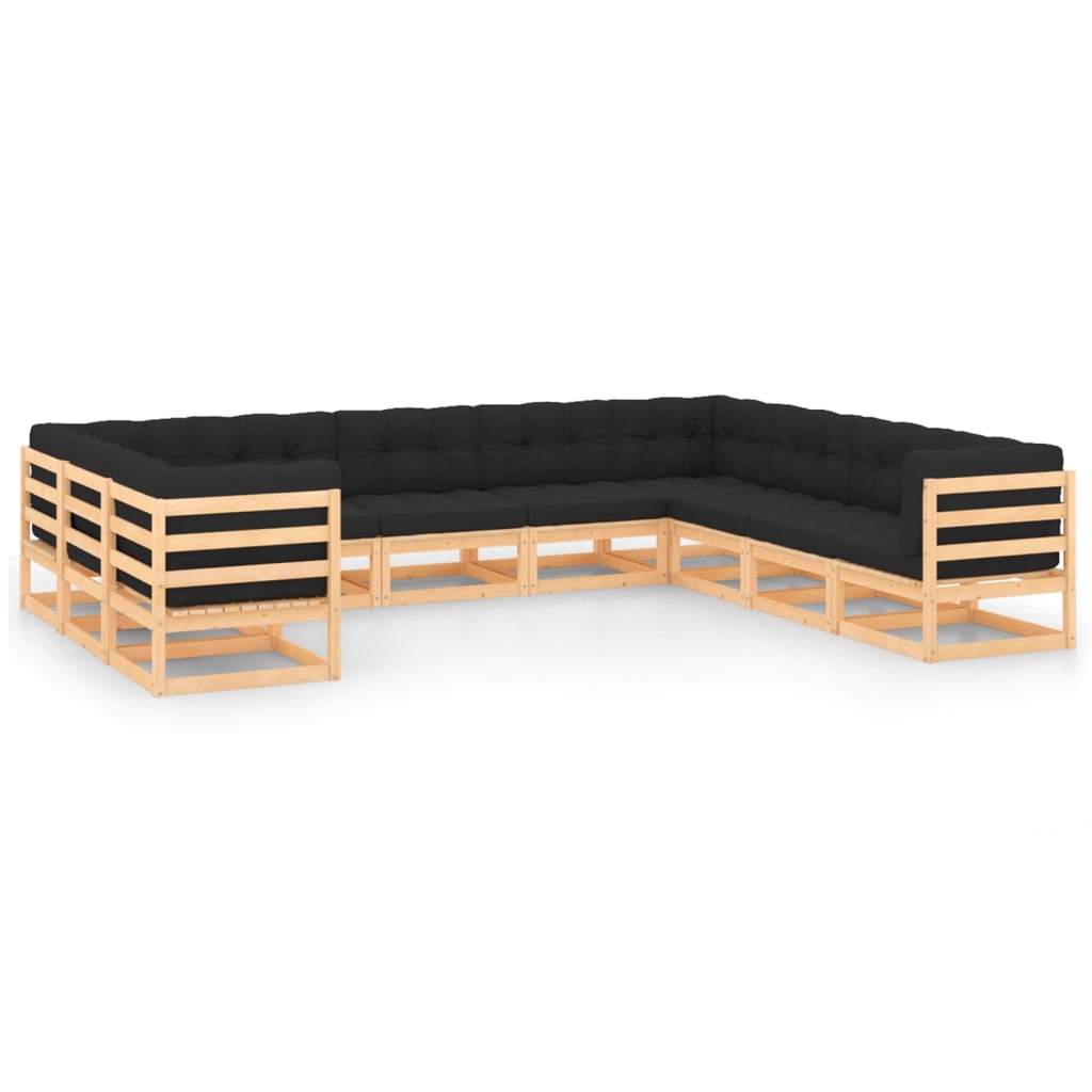 vidaXL 10-delige Loungeset massief grenenhout