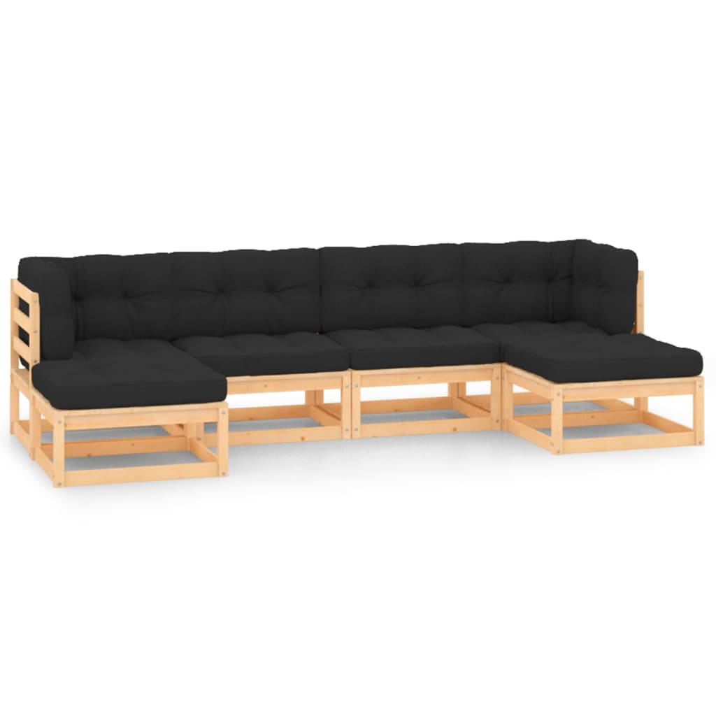 vidaXL 6-delige Loungeset massief grenenhout