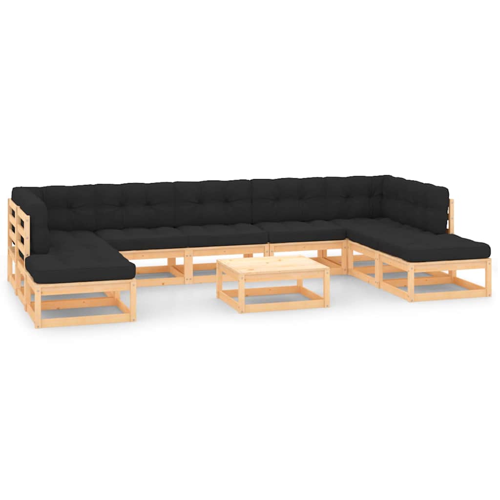 vidaXL 10-delige Loungeset massief grenenhout