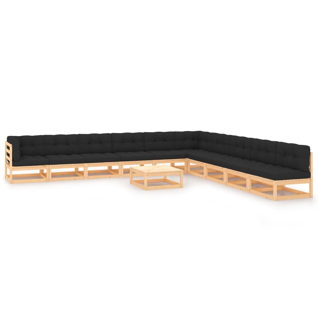 vidaXL 11-delige Loungeset massief grenenhout